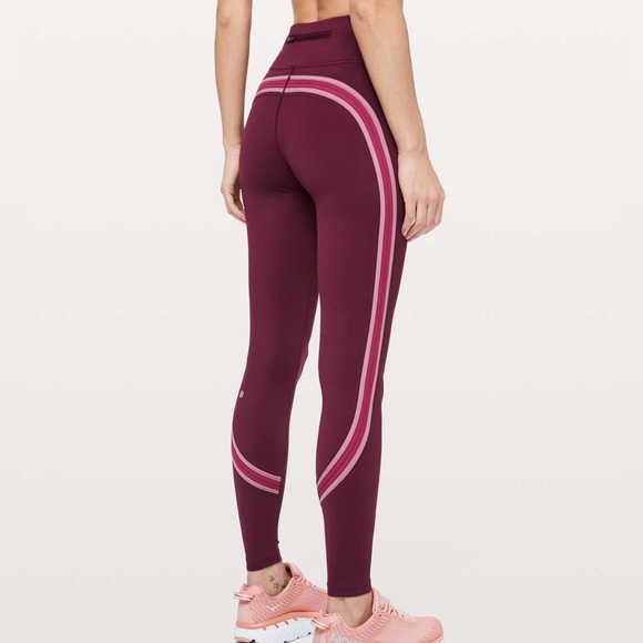 Lulu Lemon Run Crew Tight Deep Ruby Star Ruby Figue - Picture 2 of 8